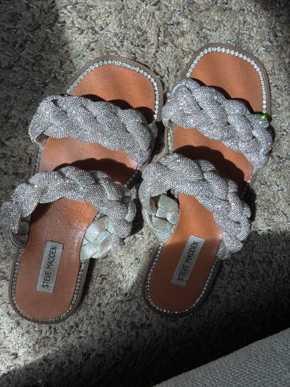 Steve Madden Braided Silver Sandals